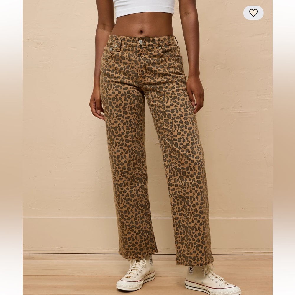 AE Stretch Leopard High-Waisted Stovepipe Ankle Pant
